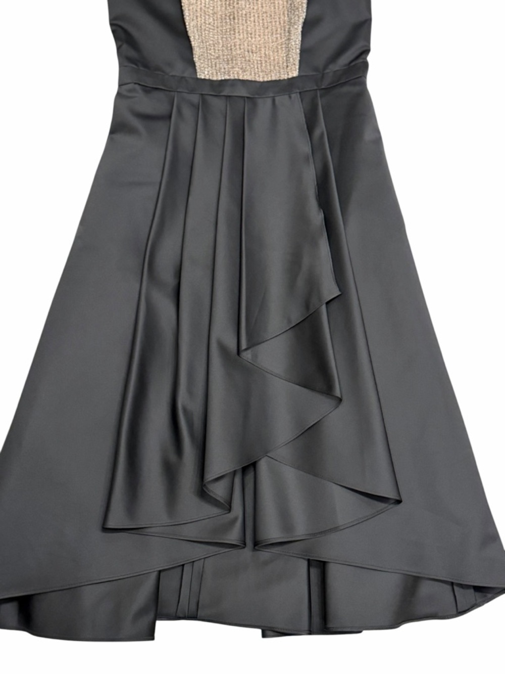 CARMEN MARC VALVO High Low Black and Gold Dress Unique 4 - Picture 10 of 12